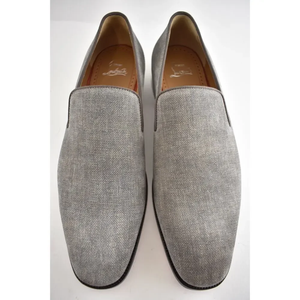 Christian Louboutin Mens Danny Flex Flat Crosta Silex Grey Dress Loafer 43 10